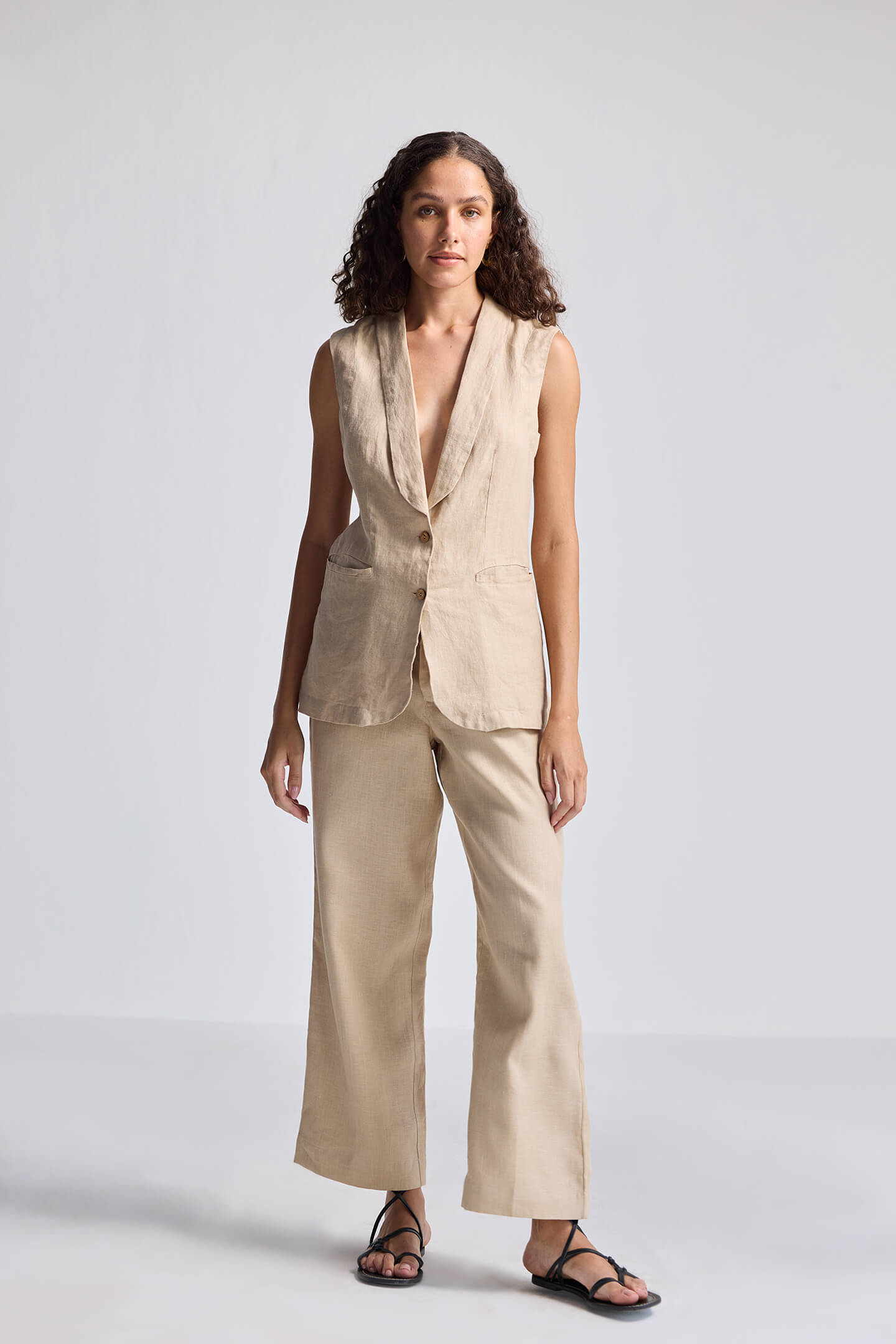 Sleeveless Hemp Jacket